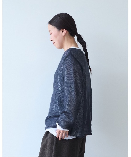 yuni(ユニ )の「Sheer Mohair Wool Nylon pullover(ニット/セーター・レディース・チャコールグレー/サックスブルー/ピンク・FREE)」の9枚目の写真