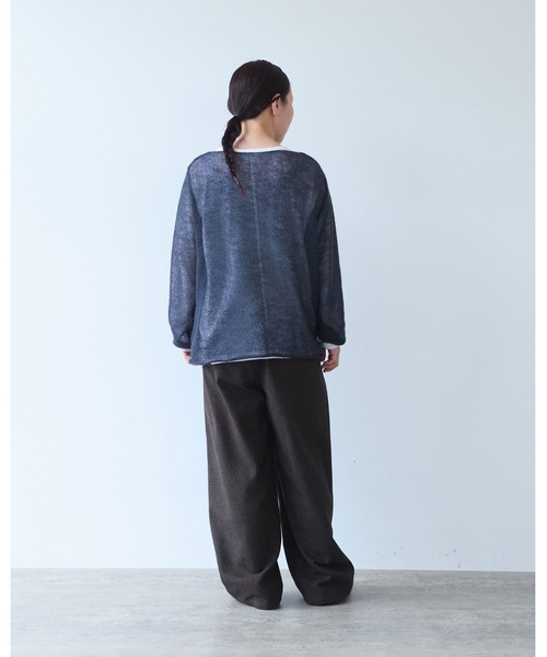 yuni(ユニ )の「Sheer Mohair Wool Nylon pullover(ニット/セーター・レディース・チャコールグレー/サックスブルー/ピンク・FREE)」の7枚目の写真