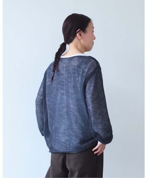 yuni(ユニ )の「Sheer Mohair Wool Nylon pullover(ニット/セーター・レディース・チャコールグレー/サックスブルー/ピンク・FREE)」の10枚目の写真