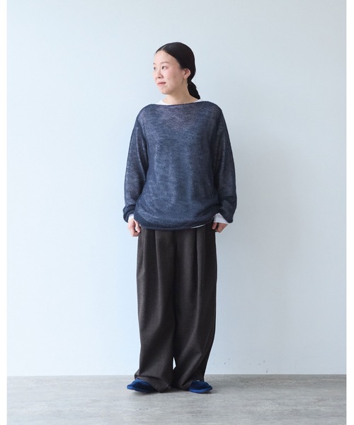 yuni(ユニ )の「Sheer Mohair Wool Nylon pullover(ニット/セーター・レディース・チャコールグレー/サックスブルー/ピンク・FREE)」の5枚目の写真