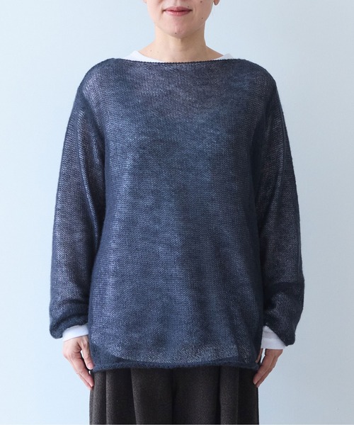 yuni(ユニ )の「Sheer Mohair Wool Nylon pullover(ニット/セーター・レディース・チャコールグレー/サックスブルー/ピンク・FREE)」の11枚目の写真