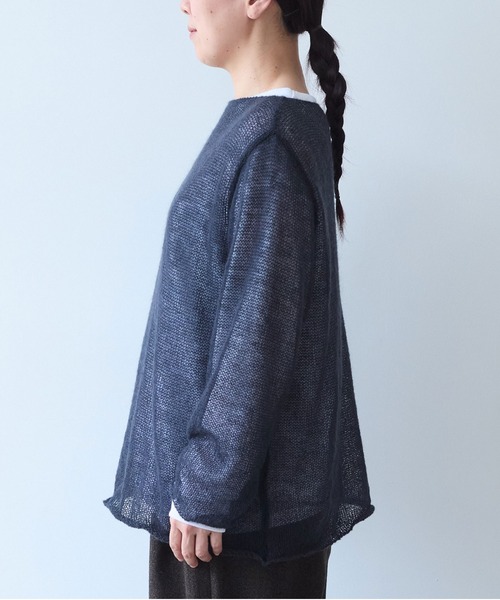 yuni(ユニ )の「Sheer Mohair Wool Nylon pullover(ニット/セーター・レディース・チャコールグレー/サックスブルー/ピンク・FREE)」の12枚目の写真