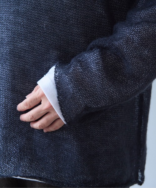 yuni(ユニ )の「Sheer Mohair Wool Nylon pullover(ニット/セーター・レディース・チャコールグレー/サックスブルー/ピンク・FREE)」の16枚目の写真
