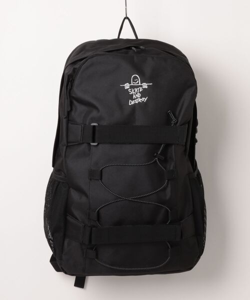 THRASHER(スラッシャー)の「大容量 バンジーコード バックパック A4・B4・PC・スケートボード対応(バックパック/リュック・メンズ・ブラック・FREE)」の3枚目の写真
