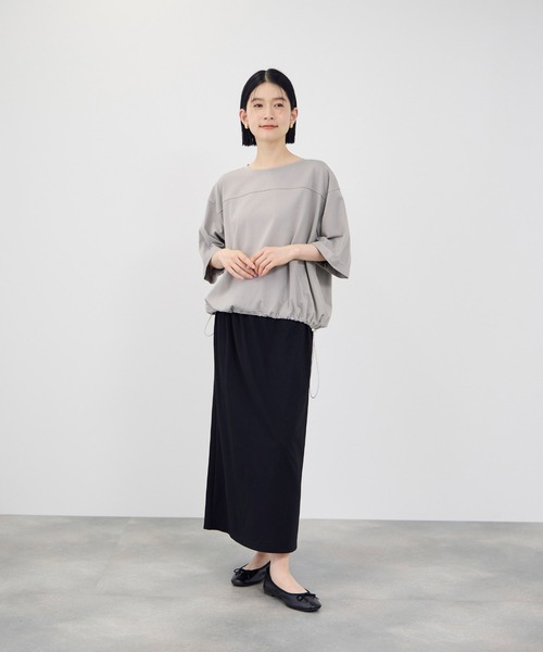 Mac-House（マックハウス）の「【Idnes / イドネス】裾ドロスト ドルマンプルオーバー  カットソー（Tシャツ/カットソー・レディース・ブラック/グレイッシュベージュ/ブラウン・FREE）」の18枚目の写真