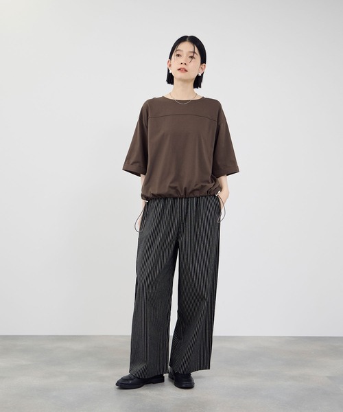 Mac-House（マックハウス）の「【Idnes / イドネス】裾ドロスト ドルマンプルオーバー  カットソー（Tシャツ/カットソー・レディース・ブラック/グレイッシュベージュ/ブラウン・FREE）」の12枚目の写真
