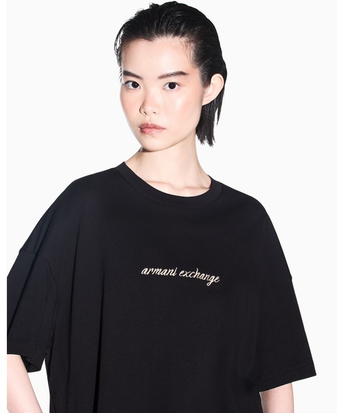 ARMANI EXCHANGE(アルマーニエクスチェンジ)の「【A|X アルマーニ エクスチェンジ】エンブロイダリーロゴ 半袖クルーネックTシャツ/BOY BOXY(Tシャツ/カットソー・レディース・ブラック・MEDIUM/LARGE/X-LARGE/SMALL/X-SMALL)」の5枚目の写真