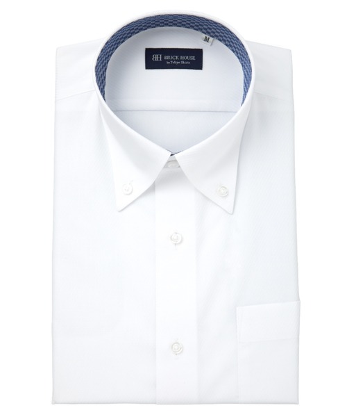 TOKYO SHIRTS(トウキョウシャツ)の「【吸水速乾】 形態安定ノンアイロン ボタンダウン 半袖ビジネスワイシャツ(ビジネスシャツ・メンズ・ホワイト・首回り41cm/首回り39cm/首回り42cm/首回り43cm/首回り37cm)」の1枚目の写真