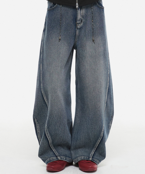 DNSR(ディーエヌエスアール)の「サシコカーブデニムパンツブルー(デニムパンツ・メンズ・その他・SMALL/MEDIUM/X-LARGE/LARGE)」の1枚目の写真