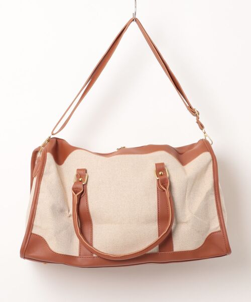 TONE SELECT GOODS(トーンセレクトグッズ)の「Liaa/ヴィンテージライク キャンバスボストンバッグ A18800(ボストンバッグ・レディース・ブラック/ブラウン・FREE)」の6枚目の写真