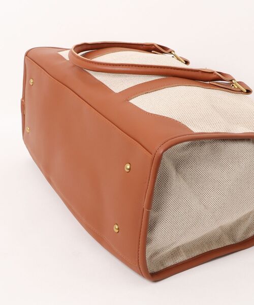 TONE SELECT GOODS(トーンセレクトグッズ)の「Liaa/ヴィンテージライク キャンバスボストンバッグ A18800(ボストンバッグ・レディース・ブラック/ブラウン・FREE)」の5枚目の写真