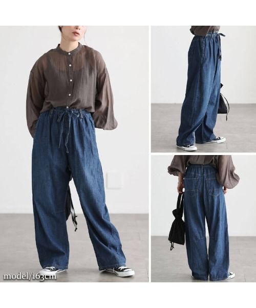 GOLDJAPAN(ゴールドジャパン)の「コットンライトオンスデニムバレルパンツ【大きいサイズ対応】(デニムパンツ・レディース・ネイビー/ワンウォッシュ/ブルー・4L/3L/LL)」の12枚目の写真