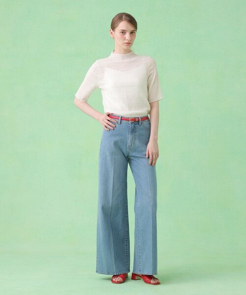 ANAYI(アナイ)の「ストレッチデニムワイドパンツ(その他パンツ・レディース・ブルー・38/36)」の6枚目の写真