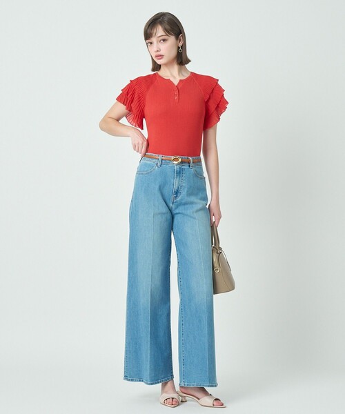 ANAYI(アナイ)の「ストレッチデニムワイドパンツ(その他パンツ・レディース・ブルー・38/36)」の10枚目の写真