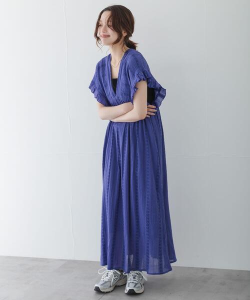 URBAN RESEARCH Sonny Label(アーバンリサーチサニーレーベル)の「楊柳ドビーシャーリングワンピース(ワンピース・レディース・ブルー/ブラック/レッド・FREE)」の3枚目の写真