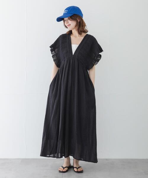 URBAN RESEARCH Sonny Label(アーバンリサーチサニーレーベル)の「楊柳ドビーシャーリングワンピース(ワンピース・レディース・ブルー/ブラック/レッド・FREE)」の2枚目の写真