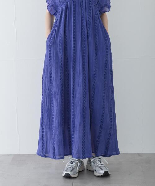 URBAN RESEARCH Sonny Label(アーバンリサーチサニーレーベル)の「楊柳ドビーシャーリングワンピース(ワンピース・レディース・ブルー/ブラック/レッド・FREE)」の4枚目の写真