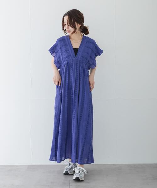 URBAN RESEARCH Sonny Label(アーバンリサーチサニーレーベル)の「楊柳ドビーシャーリングワンピース(ワンピース・レディース・ブルー/ブラック/レッド・FREE)」の5枚目の写真