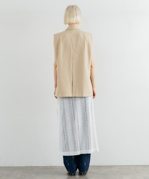 CREDONA(クレドナ)の「SHEER WRAP SKIRT/シアーラップスカート(スカート・レディース・ホワイト/ブラック・FREE)」の6枚目の写真