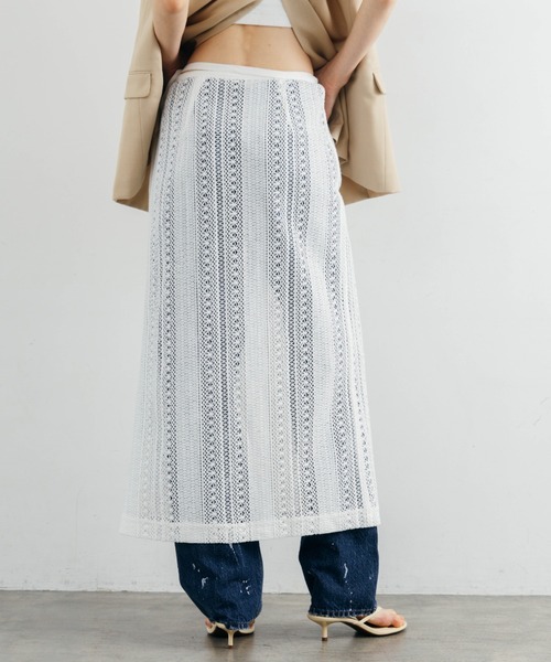 CREDONA(クレドナ)の「SHEER WRAP SKIRT/シアーラップスカート(スカート・レディース・ホワイト/ブラック・FREE)」の10枚目の写真