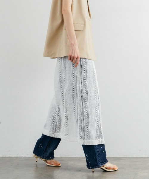 CREDONA(クレドナ)の「SHEER WRAP SKIRT/シアーラップスカート(スカート・レディース・ホワイト/ブラック・FREE)」の11枚目の写真