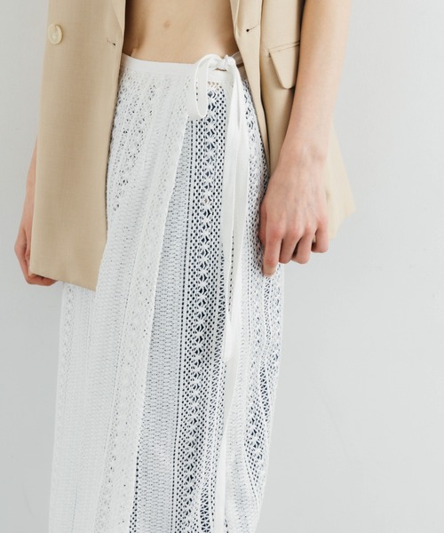 CREDONA(クレドナ)の「SHEER WRAP SKIRT/シアーラップスカート(スカート・レディース・ホワイト/ブラック・FREE)」の12枚目の写真