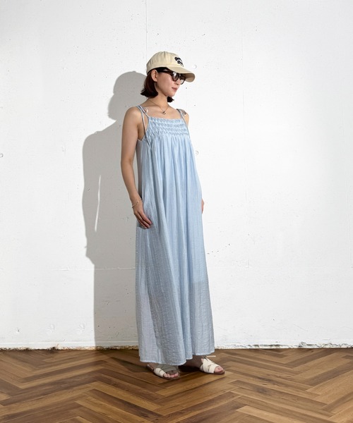 MAISON SELECT（メゾンセレクト）の「6C94 ショルダーリボン キャミワンピース（ワンピース・レディース・イエロー/ブラック/ライトブルー/ベージュ・FREE）」の10枚目の写真