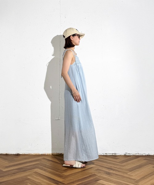 MAISON SELECT（メゾンセレクト）の「6C94 ショルダーリボン キャミワンピース（ワンピース・レディース・イエロー/ブラック/ライトブルー/ベージュ・FREE）」の11枚目の写真