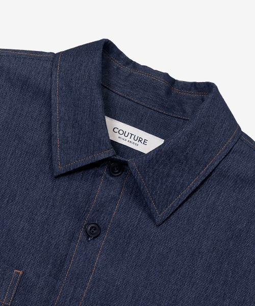 MINDBRIDGE（マインドブリッジ）の「[COUTURE]リネン混紡デニムライクオーバーサイズ半袖シャツ（シャツ/ブラウス・メンズ・インディゴブルー・100/110/95/105）」の6枚目の写真