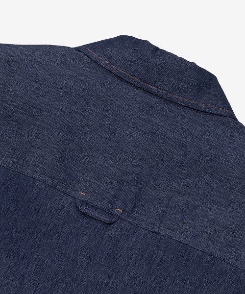 MINDBRIDGE（マインドブリッジ）の「[COUTURE]リネン混紡デニムライクオーバーサイズ半袖シャツ（シャツ/ブラウス・メンズ・インディゴブルー・100/110/95/105）」の7枚目の写真