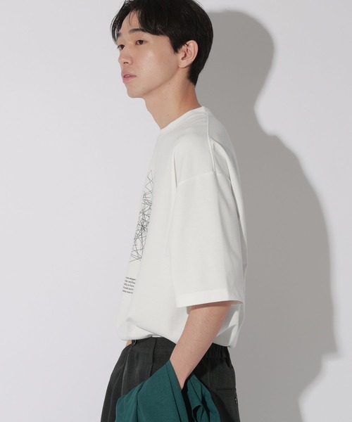 LAKOLE(ラコレ)の「ジオラインアートプリントT / 672895(Tシャツ/カットソー・メンズ・ホワイト/ブルー・MEDIUM/LARGE)」の13枚目の写真