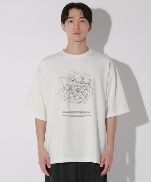 LAKOLE(ラコレ)の「ジオラインアートプリントT / 672895(Tシャツ/カットソー・メンズ・ホワイト/ブルー・MEDIUM/LARGE)」の20枚目の写真