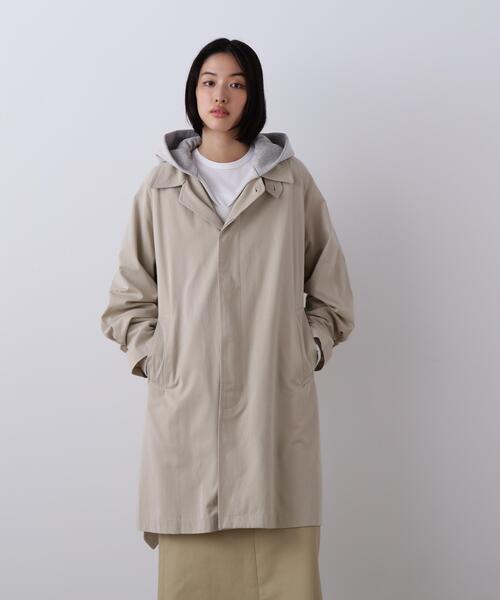 YLEVE（イレーヴ）の「YLEVE / COTTON BREND CHAMBRAY COAT（ダウンジャケット/コート・レディース・ベージュ/ブルー・0/1）」の4枚目の写真
