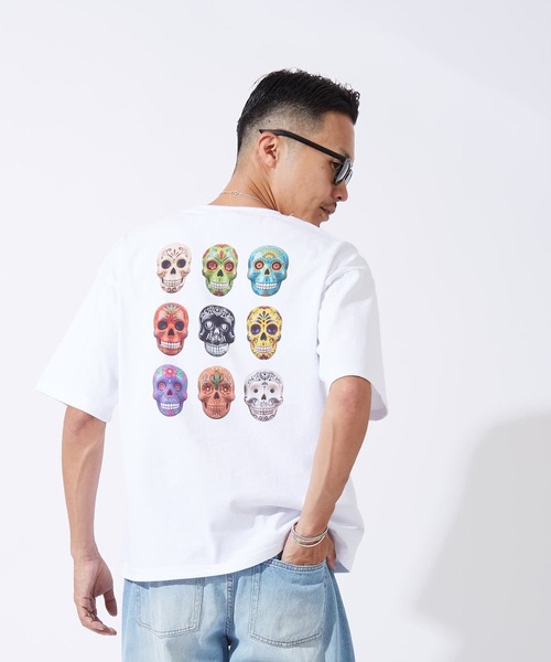 En serio TOKYO(エンソリオトーキョー)の「【SIDEWAYSTANCE】カラフルスカル半袖Tシャツ 70804(Tシャツ/カットソー・メンズ・ブラック/ホワイト・LARGE/SMALL)」の8枚目の写真