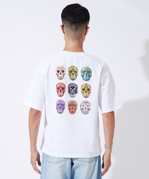 En serio TOKYO(エンソリオトーキョー)の「【SIDEWAYSTANCE】カラフルスカル半袖Tシャツ 70804(Tシャツ/カットソー・メンズ・ブラック/ホワイト・LARGE/SMALL)」の11枚目の写真