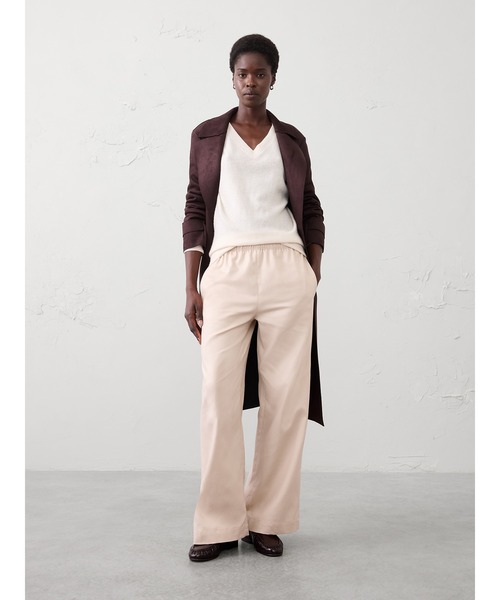 BANANA REPUBLIC FACTORY STORE(バナナリパブリック ファクトリーストア)の「BANANA REPUBLIC FACTORY STORE ワイドレッグハイライズドレーピーツイルプルオンパンツ(その他パンツ・レディース・ホワイト系その他/ブラック/オリーブ・XS/S/M/L)」の7枚目の写真