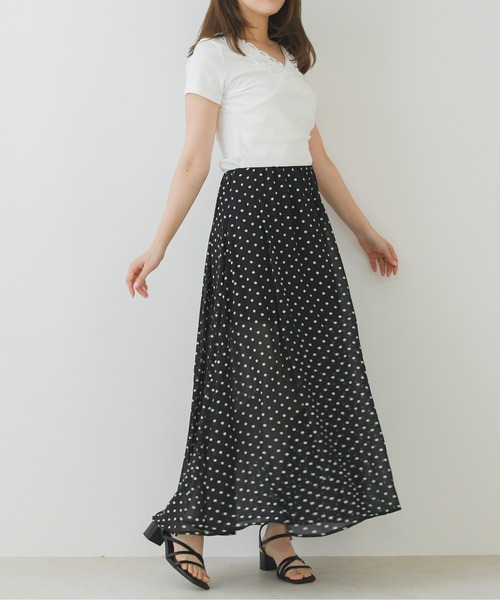 MISCH MASCH(ミッシュマッシュ)の「2026春夏新作 シアードットロングスカート(スカート・レディース・ブラック・フリ-)」の5枚目の写真