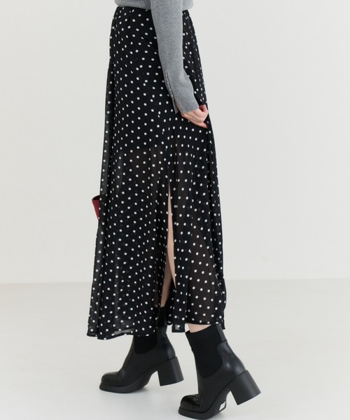 MISCH MASCH(ミッシュマッシュ)の「2026春夏新作 シアードットロングスカート(スカート・レディース・ブラック・フリ-)」の9枚目の写真