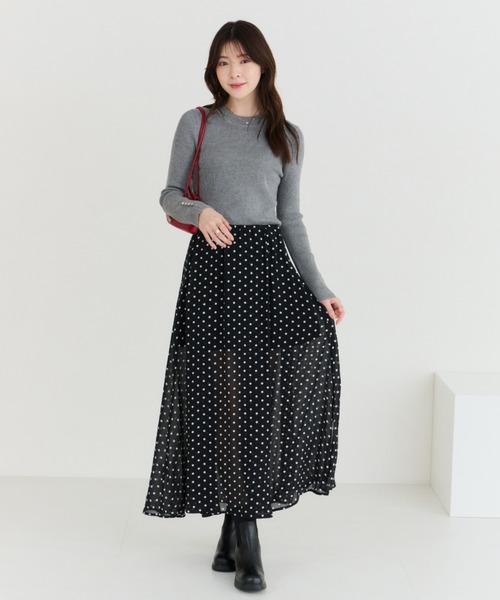 MISCH MASCH(ミッシュマッシュ)の「2026春夏新作 シアードットロングスカート(スカート・レディース・ブラック・フリ-)」の13枚目の写真