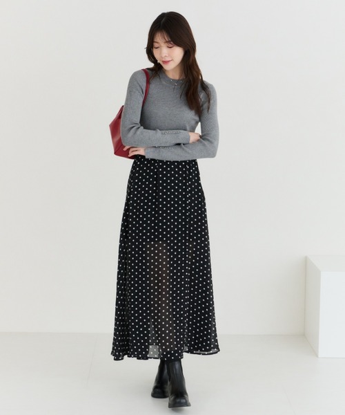 MISCH MASCH(ミッシュマッシュ)の「2026春夏新作 シアードットロングスカート(スカート・レディース・ブラック・フリ-)」の12枚目の写真