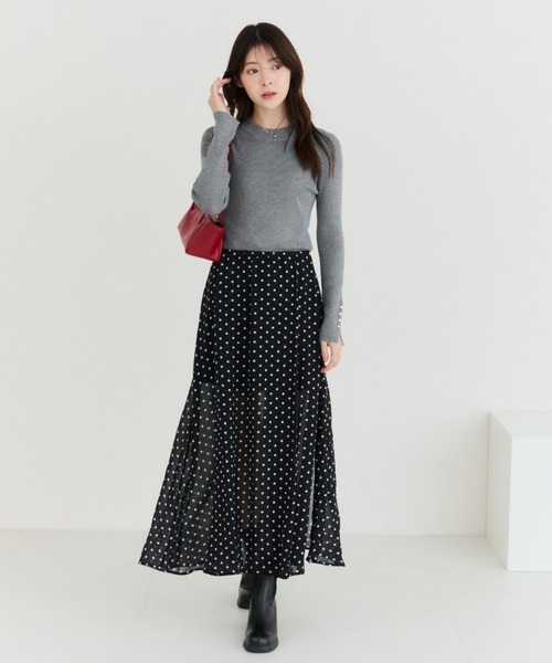 MISCH MASCH(ミッシュマッシュ)の「2026春夏新作 シアードットロングスカート(スカート・レディース・ブラック・フリ-)」の11枚目の写真