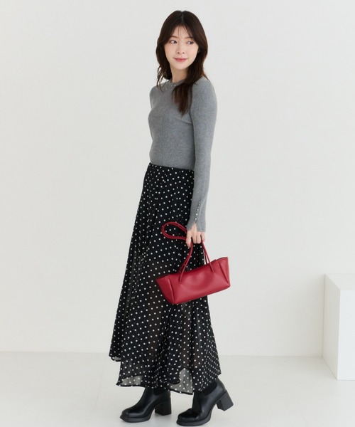 MISCH MASCH(ミッシュマッシュ)の「2026春夏新作 シアードットロングスカート(スカート・レディース・ブラック・フリ-)」の14枚目の写真