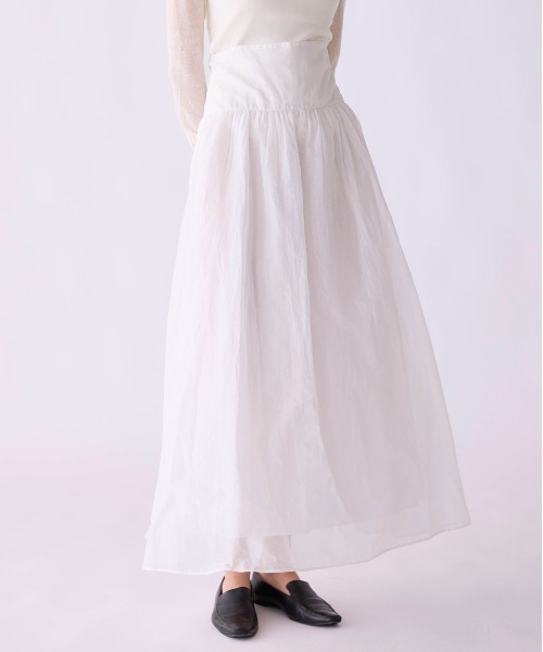 Marilyn Moon(マリリンムーン)の「sheer starched cotton 2way cami skirt(スカート・レディース・オフホワイト/ブラック/オリーブ・FREE)」の5枚目の写真