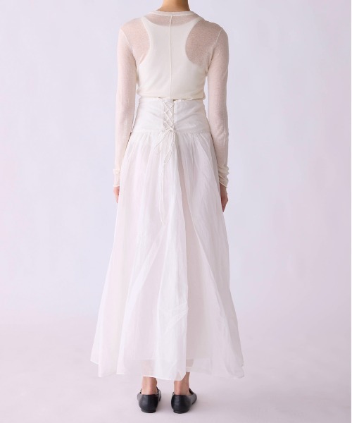 Marilyn Moon(マリリンムーン)の「sheer starched cotton 2way cami skirt(スカート・レディース・オフホワイト/ブラック/オリーブ・FREE)」の7枚目の写真