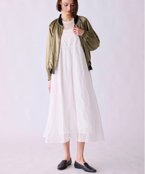 Marilyn Moon(マリリンムーン)の「sheer starched cotton 2way cami skirt(スカート・レディース・オフホワイト/ブラック/オリーブ・FREE)」の8枚目の写真