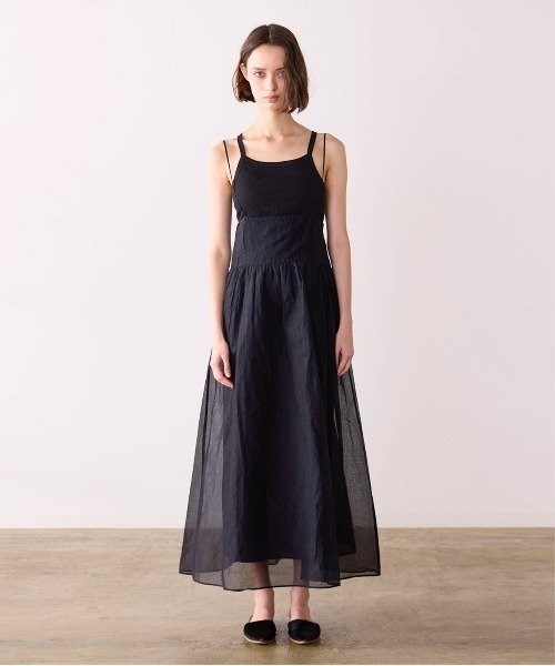 Marilyn Moon(マリリンムーン)の「sheer starched cotton 2way cami skirt(スカート・レディース・オフホワイト/ブラック/オリーブ・FREE)」の13枚目の写真