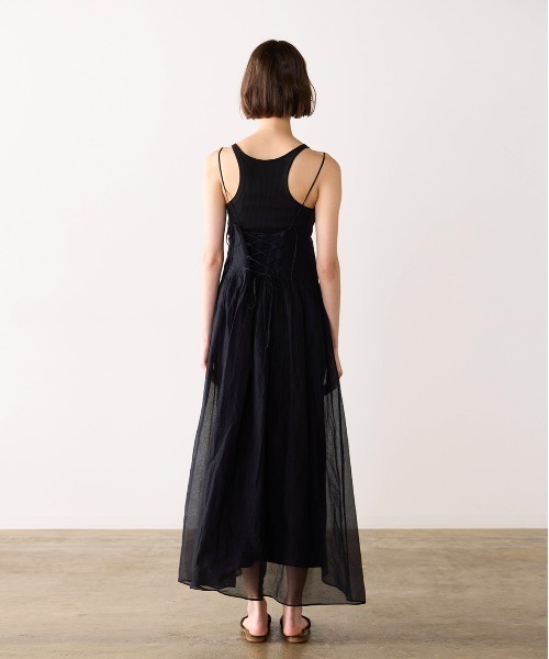 Marilyn Moon(マリリンムーン)の「sheer starched cotton 2way cami skirt(スカート・レディース・オフホワイト/ブラック/オリーブ・FREE)」の16枚目の写真