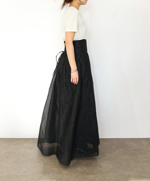 Marilyn Moon(マリリンムーン)の「sheer starched cotton 2way cami skirt(スカート・レディース・オフホワイト/ブラック/オリーブ・FREE)」の18枚目の写真