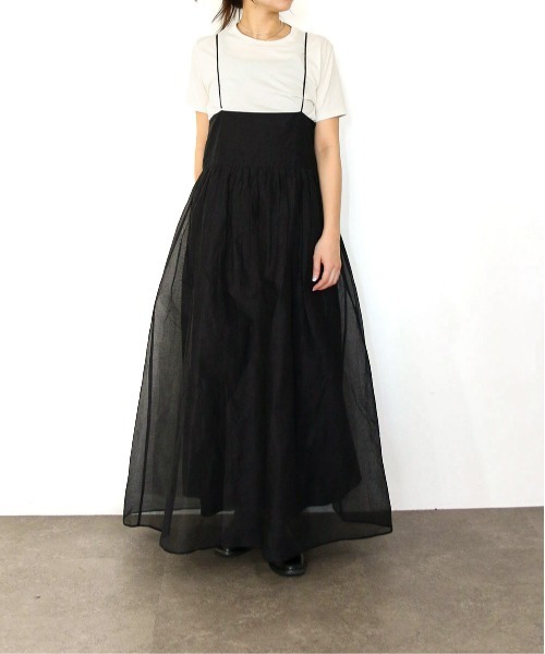 Marilyn Moon(マリリンムーン)の「sheer starched cotton 2way cami skirt(スカート・レディース・オフホワイト/ブラック/オリーブ・FREE)」の21枚目の写真