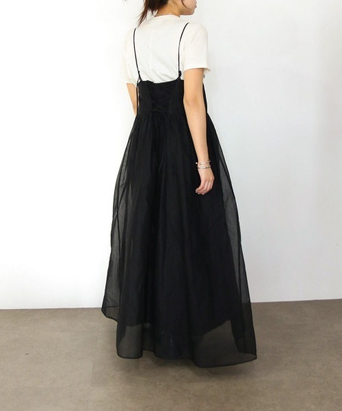 Marilyn Moon(マリリンムーン)の「sheer starched cotton 2way cami skirt(スカート・レディース・オフホワイト/ブラック/オリーブ・FREE)」の22枚目の写真